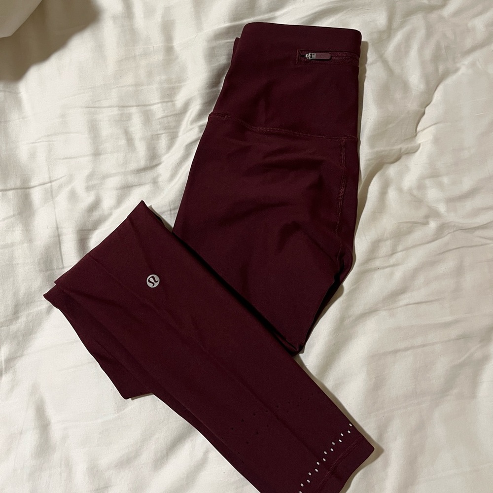 Maroon Lululemon Leggings Size 2